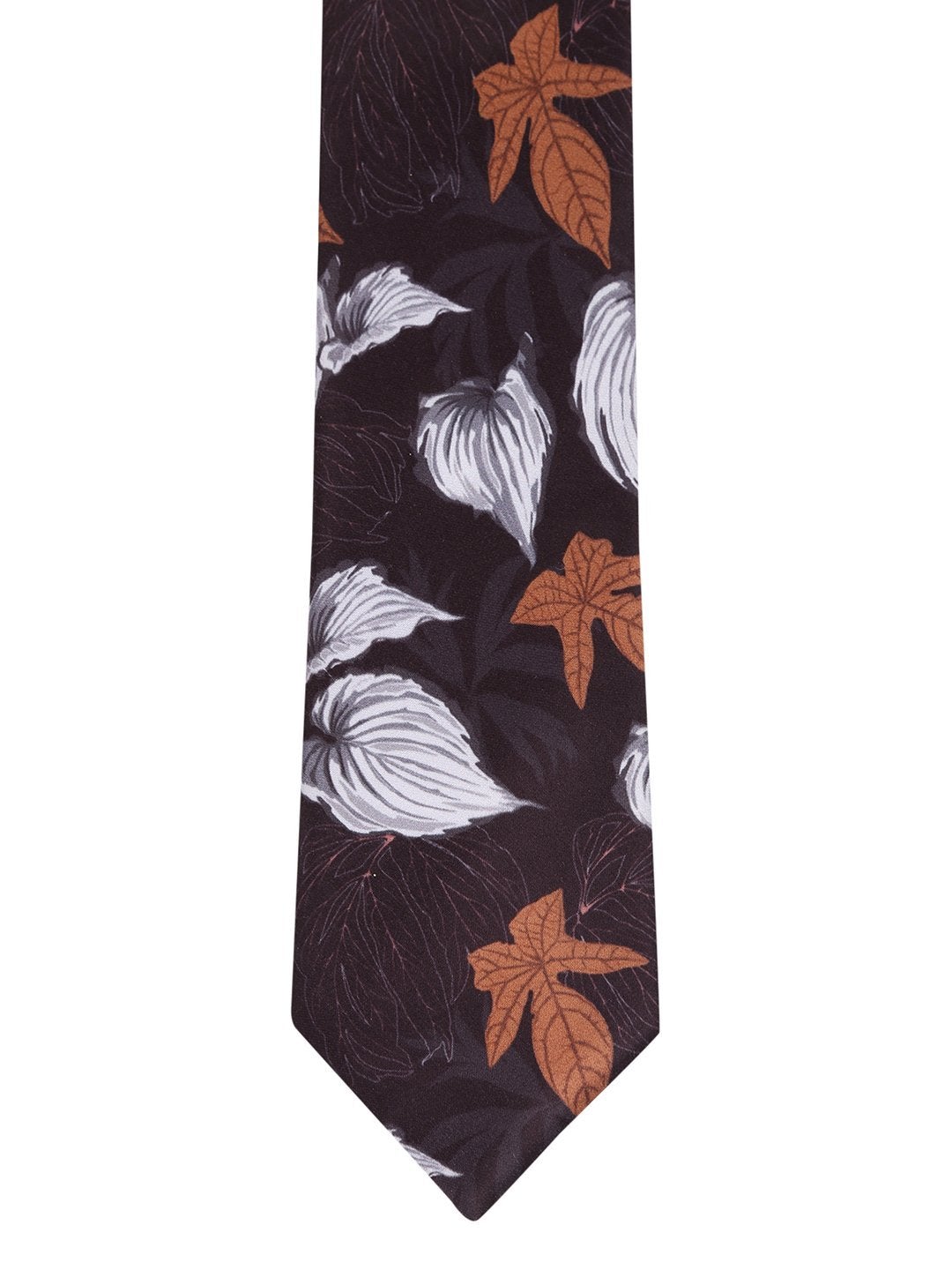 Black Base Printed Necktie & Pocket Square Set - TOSSIDO