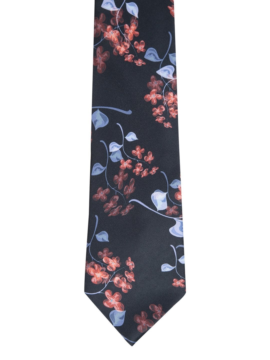 Blue Base Printed Necktie & Pocket Square Set - TOSSIDO
