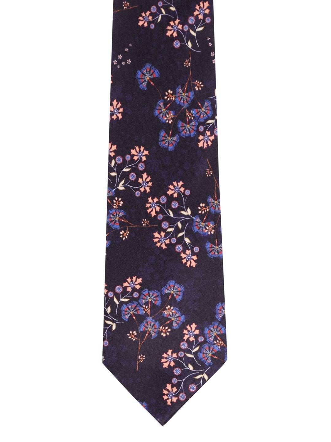 Purple Base Printed Necktie & Pocket Square Set - TOSSIDO