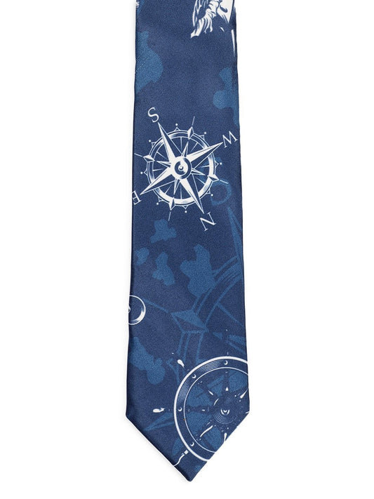 Blue Anchor Print Necktie