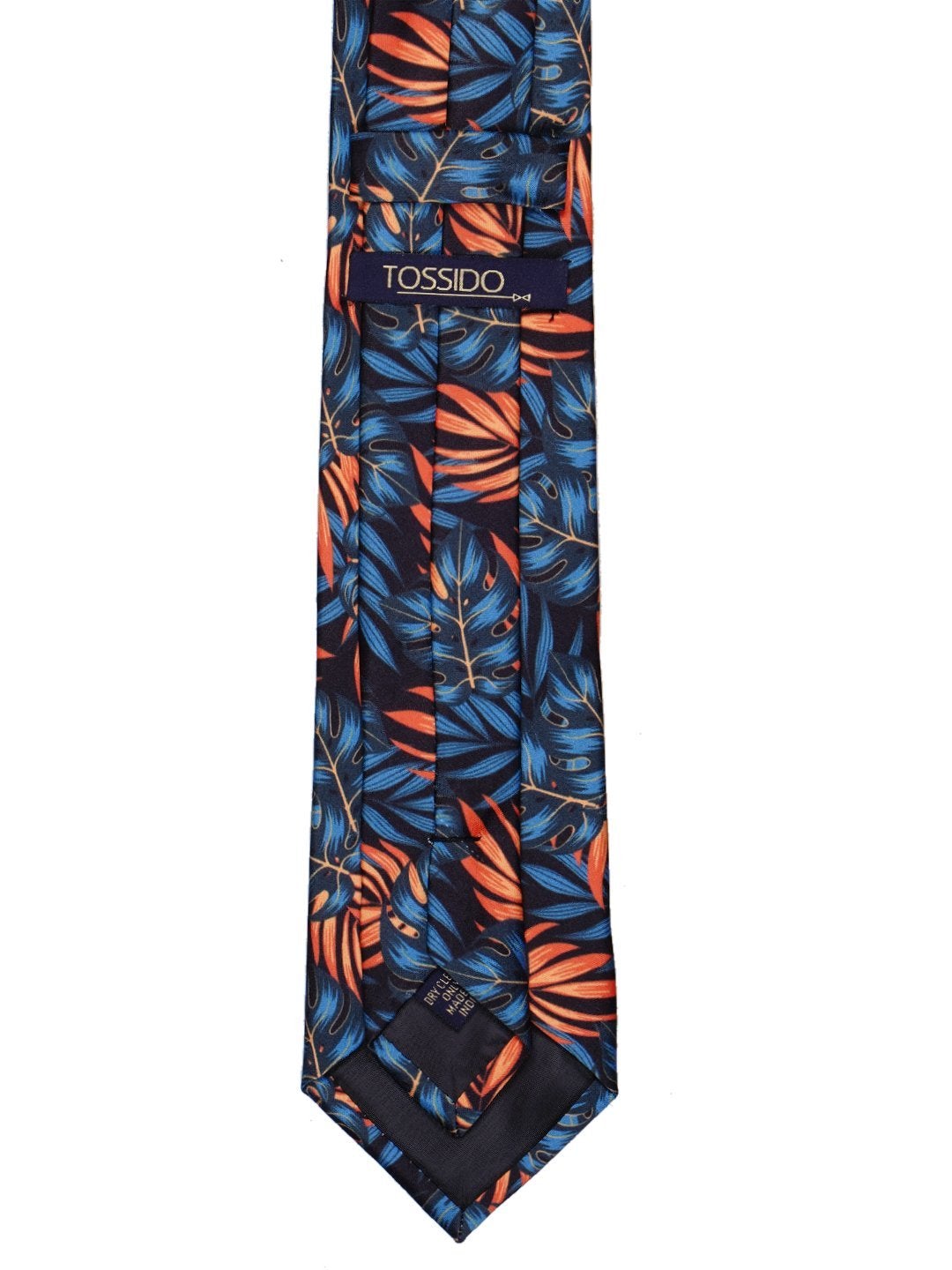 Blue Floral Printed Necktie - TOSSIDO